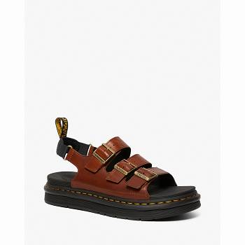 Dr Martens Soloman Luxor Kožené Strap - Hnede Sandale Panske, D158SK